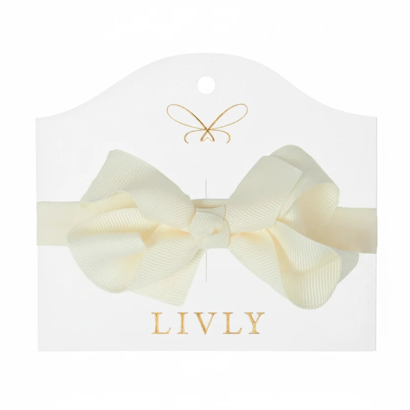 Beige haardband met strik van LIVLY