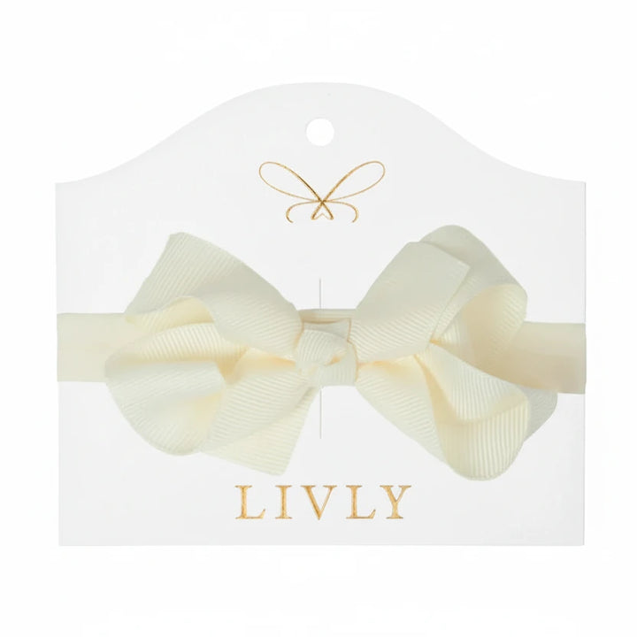 Beige haardband met strik van LIVLY