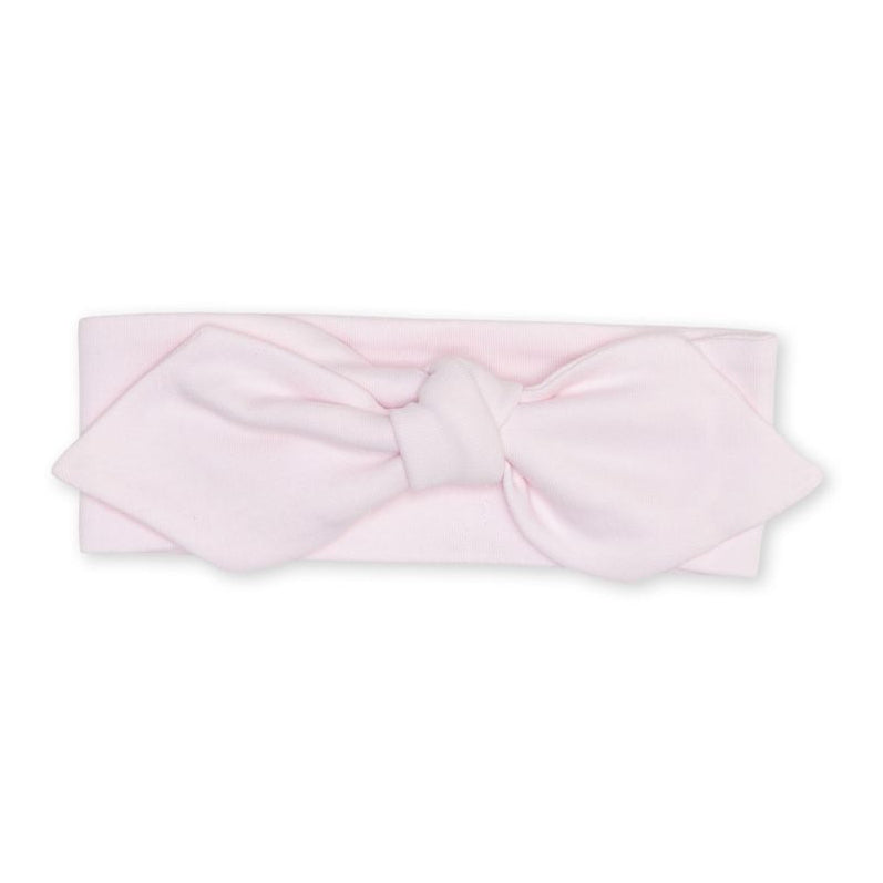 haarband van lichtroze katoen te knopen baby gi 