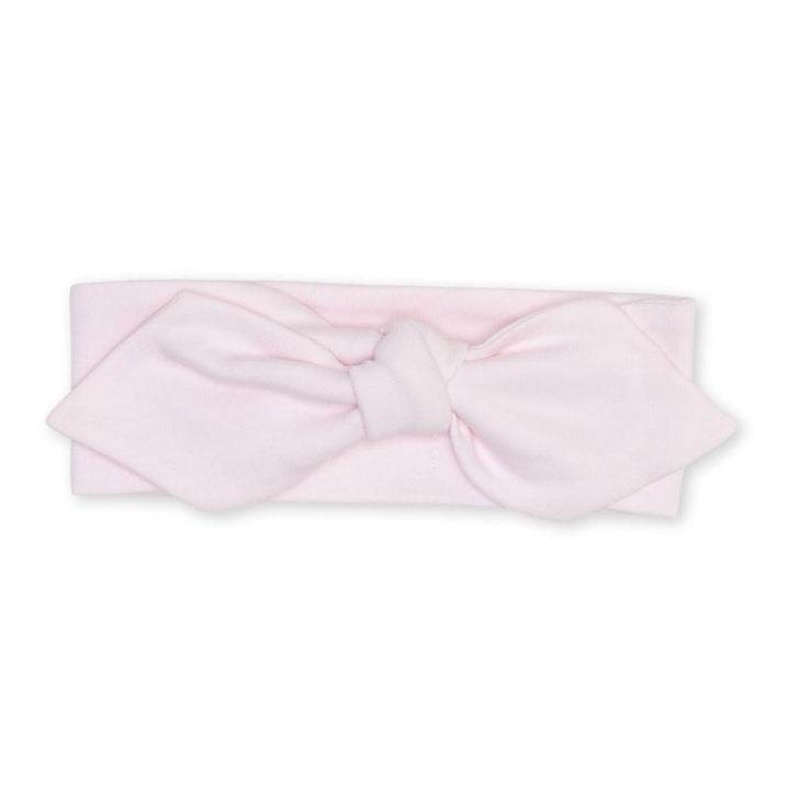 haarband van lichtroze katoen te knopen baby gi 