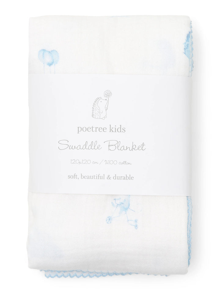 Grote hydrofiele swaddle in print : Blue Dreams van het merk Poetree Kids