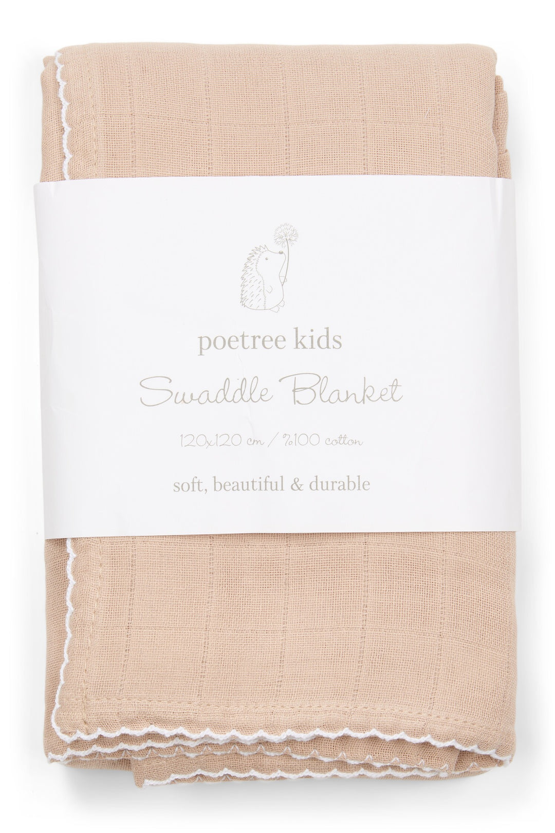 Camel hydrofiel swaddle 120x120 van Poetree Kids