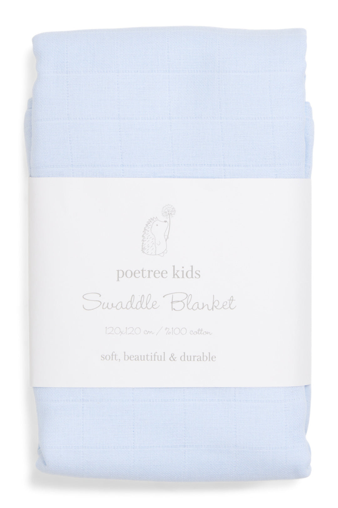 swaddle 120x120 in lichtblauw van Poetree Kids