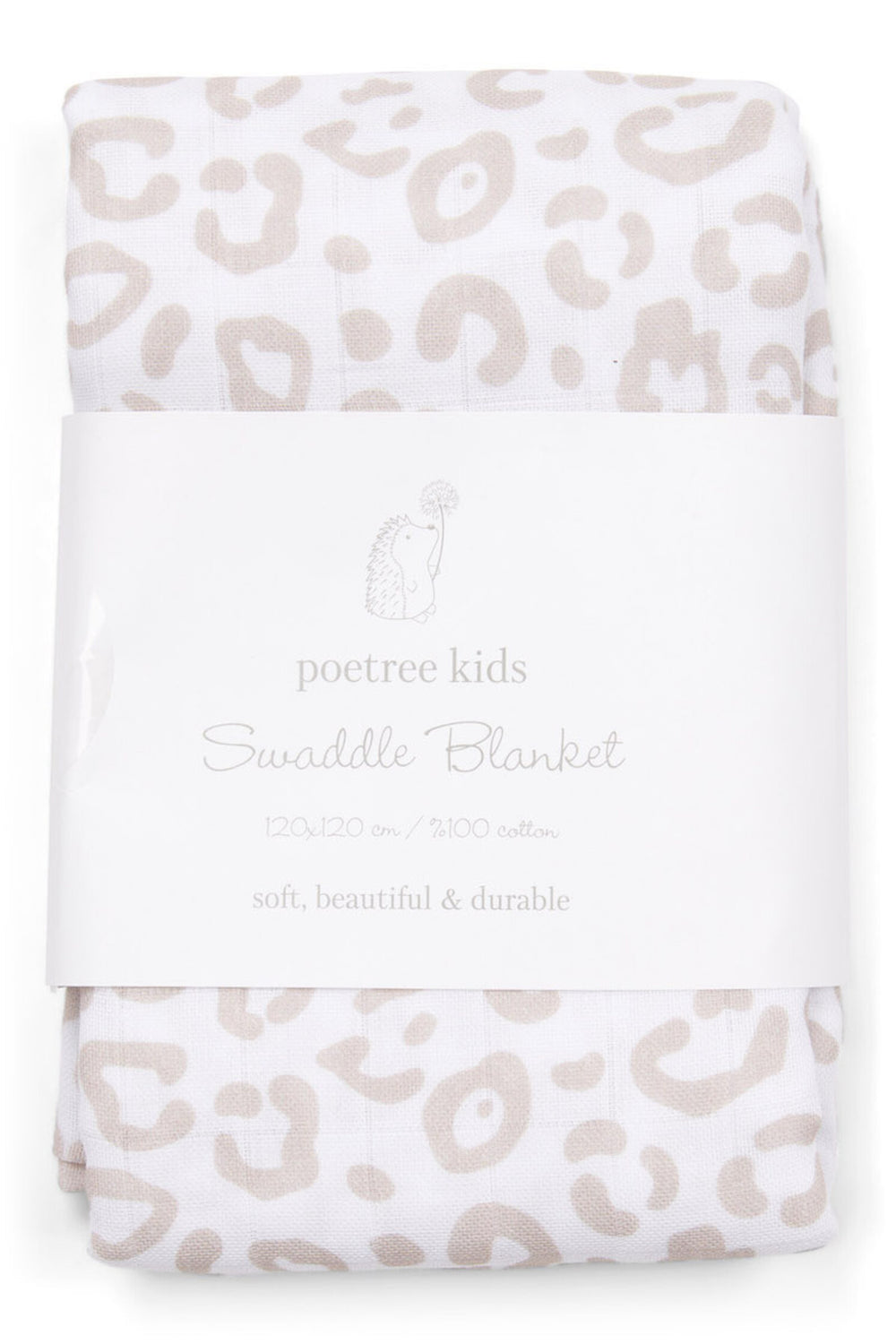 Swaddle van 120x120 in leopard print van Poetree Kids