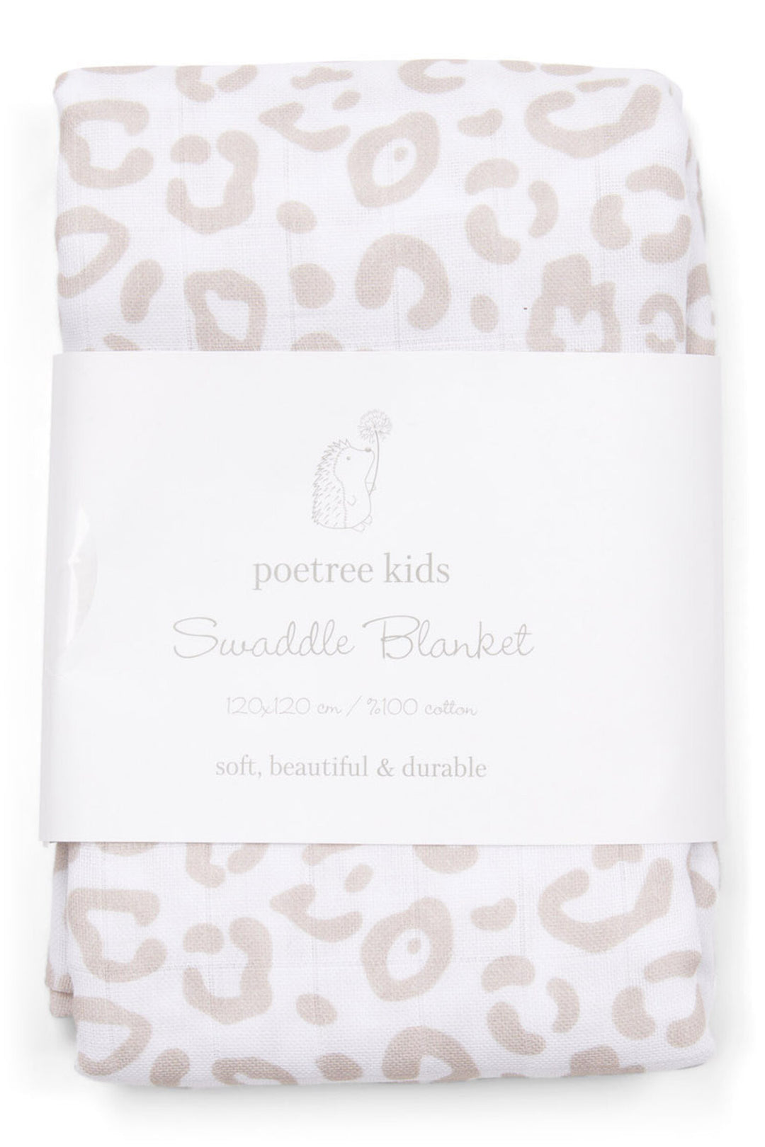 Swaddle van 120x120 in leopard print van Poetree Kids