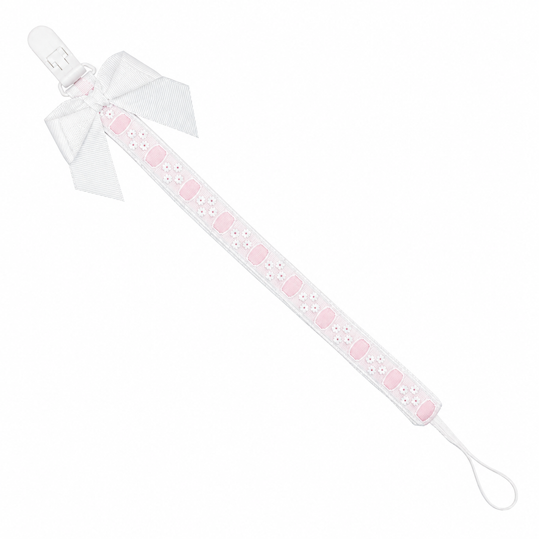 Speenkoord strik + broderie - Little Mack