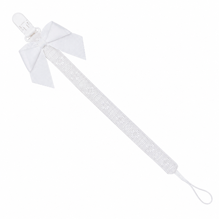 Speenkoord strik + broderie - Little Mack