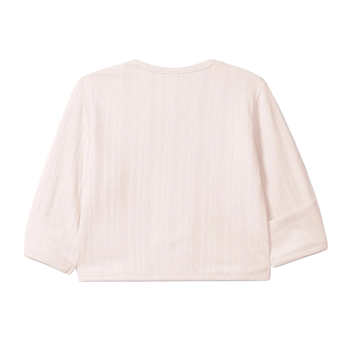 Ajour jas vestje van Laranjinha in peach pink