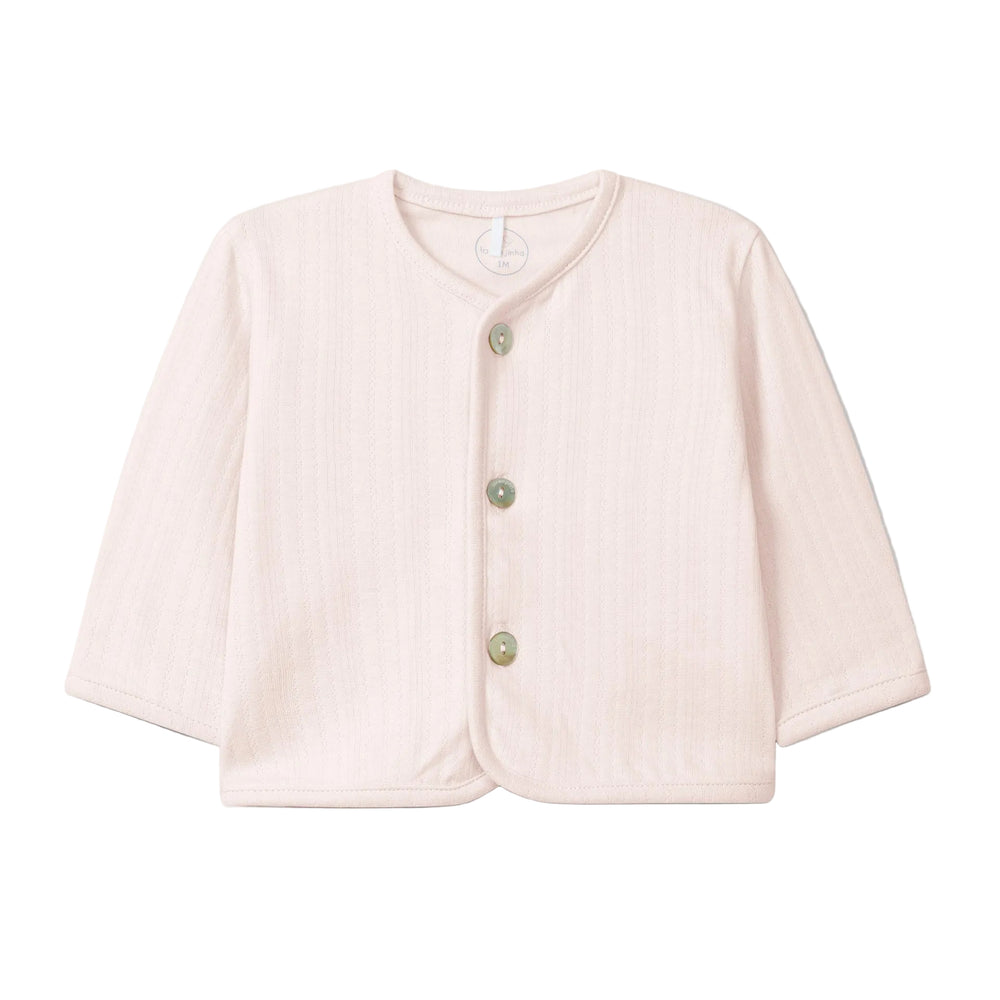 Ajour jasje in Peach Pink van Laranjinha