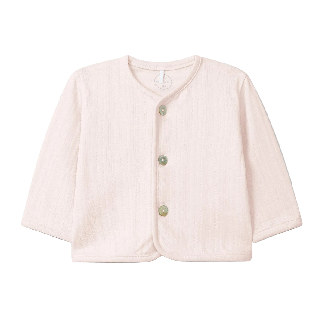 Ajour jasje in Peach Pink van Laranjinha