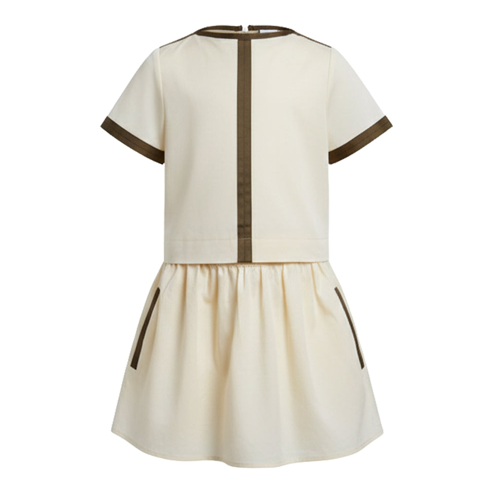 Stoere jurk met beige en bruin van LRDM