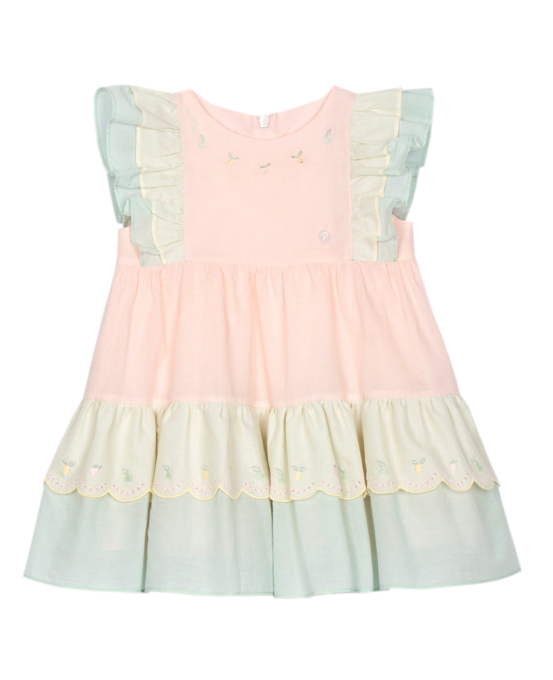 Pastel kleurig jurkje van Patachou met geborduurde citroentjes 