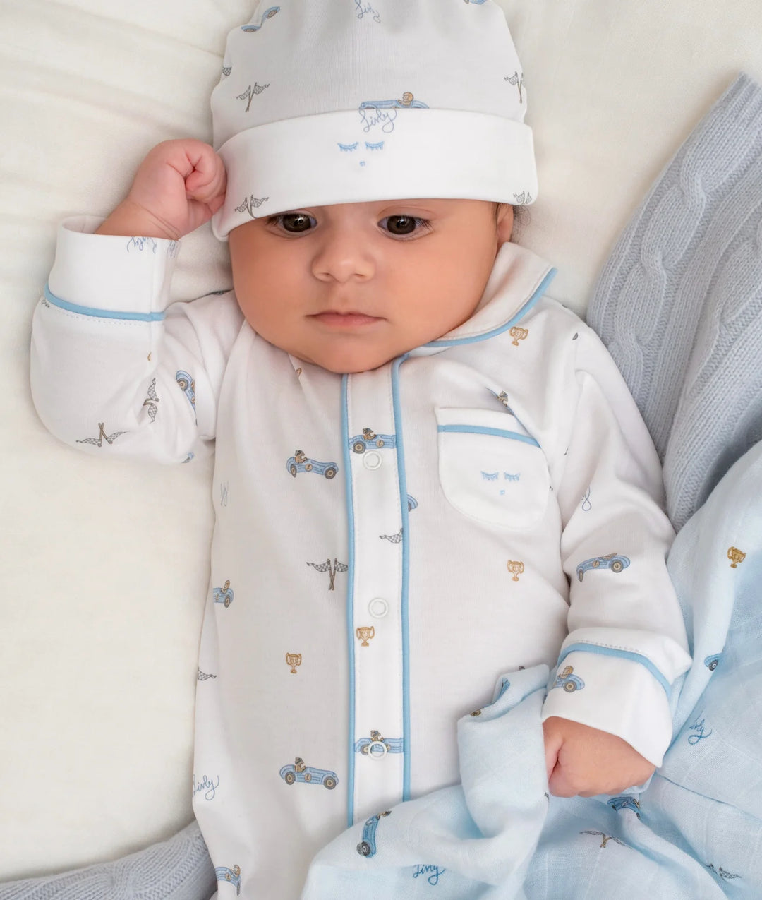 livly pima katoenen pyjama met auto print van livly 