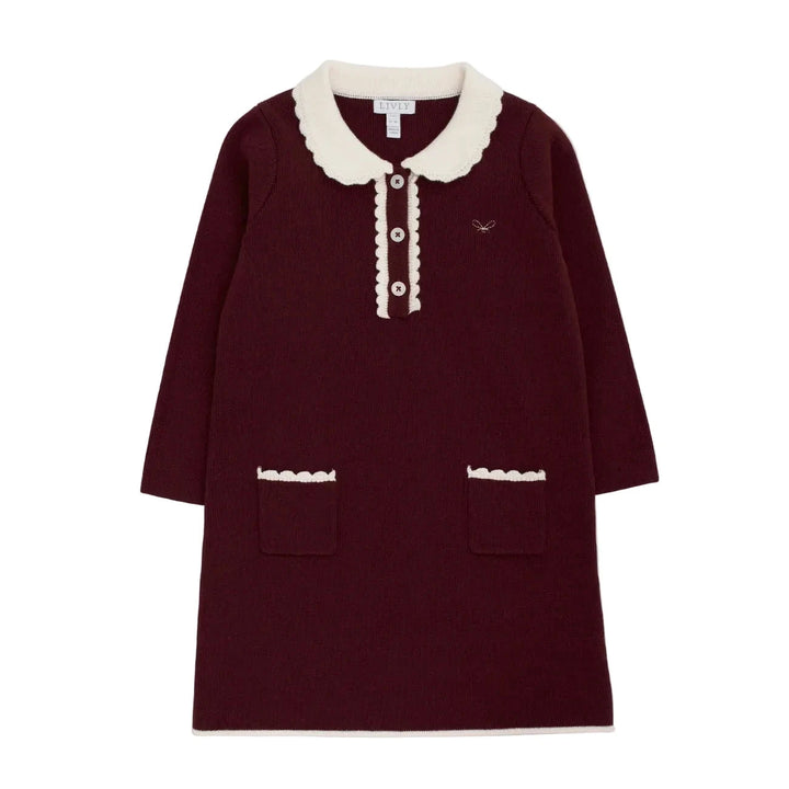 gebreide bordeaux jurk livly 