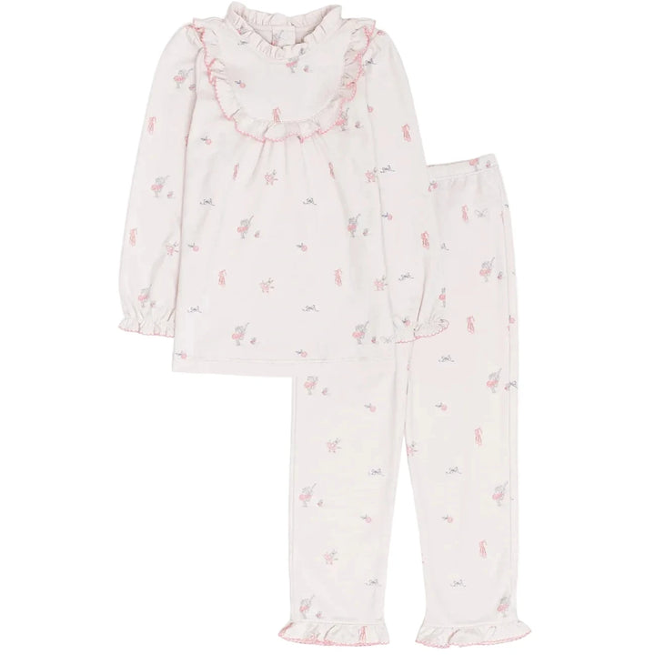 tweedelige pima katoenen pyjama met ballerina olifantjes voor meisjes van livly