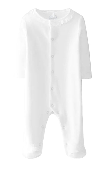 Babypakje velours broderie kraagje - Laranjinha