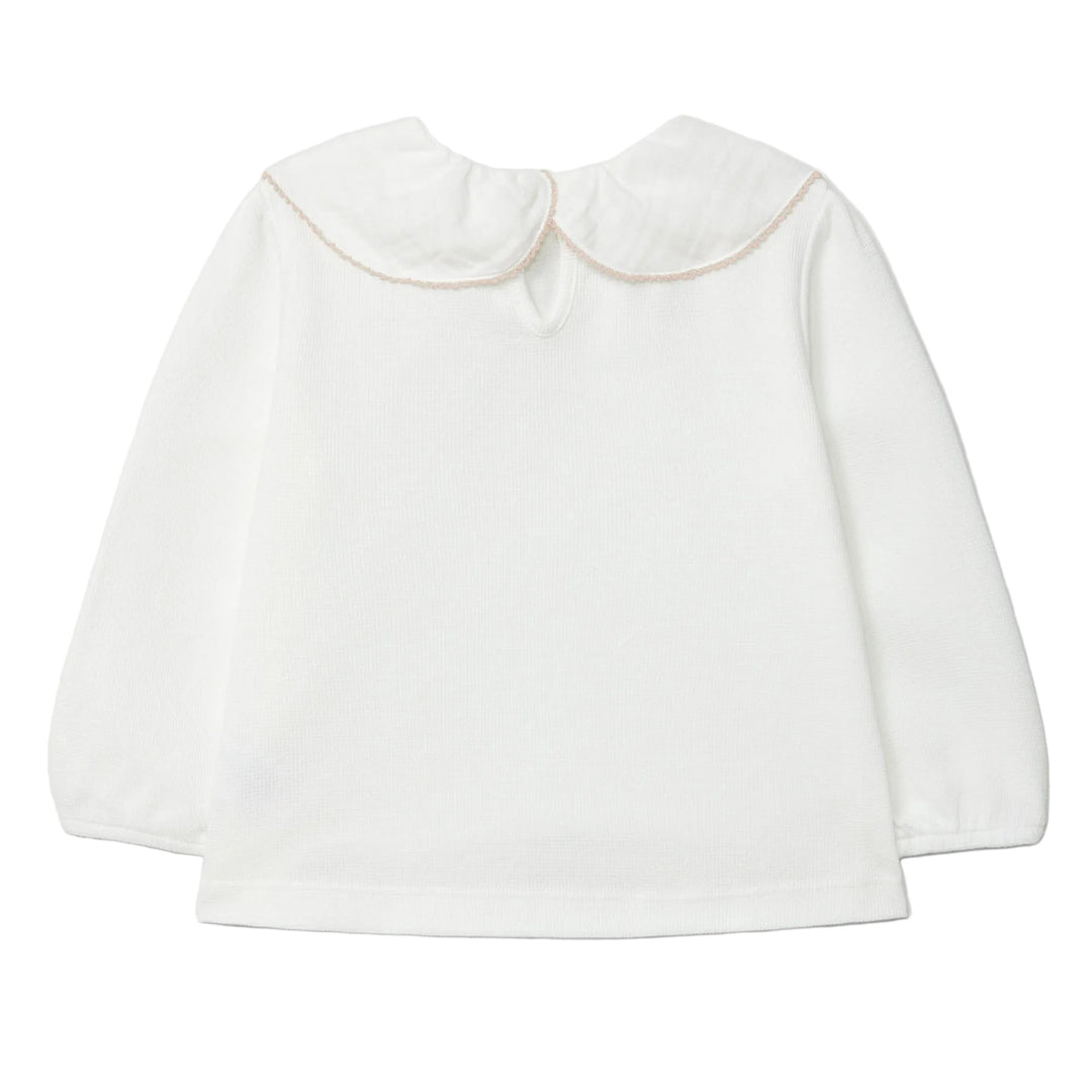 achterkant van longsleeve met tetra kraag van laranjinha