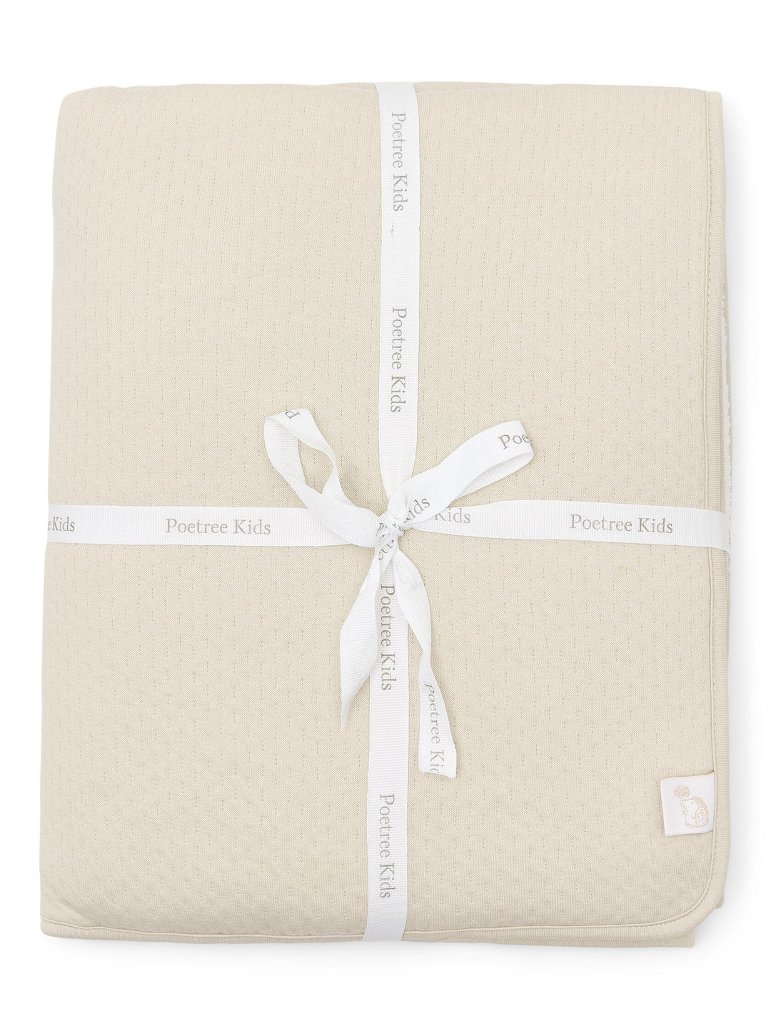Beige jersey katoenen ledikant deken Poetree Kids