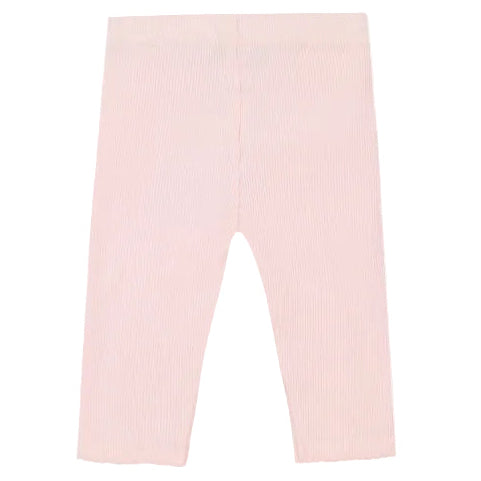 Comfortabele basic rib legging in pale pink met stretch van tartine et chocolat