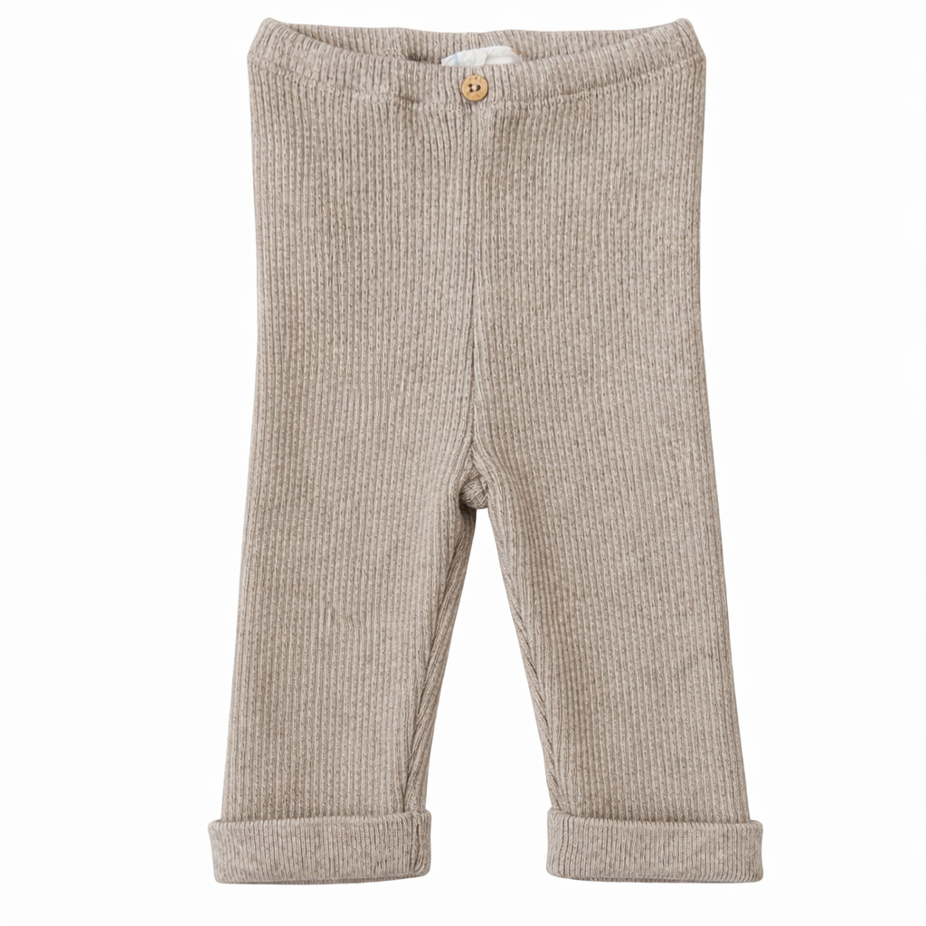 camelkleurige rib gebreide legging van het merk dr. kid