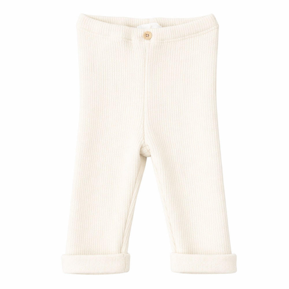 beuge rib gebreid unisexbroekje met hoge taille van dr. kid