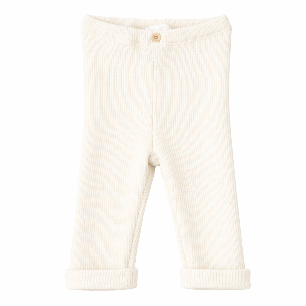 beuge rib gebreid unisexbroekje met hoge taille van dr. kid