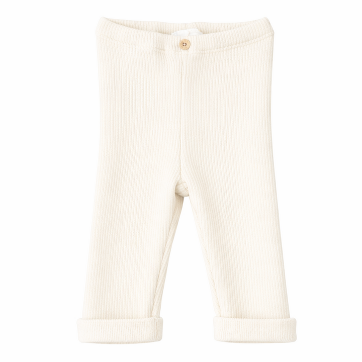 beuge rib gebreid unisexbroekje met hoge taille van dr. kid