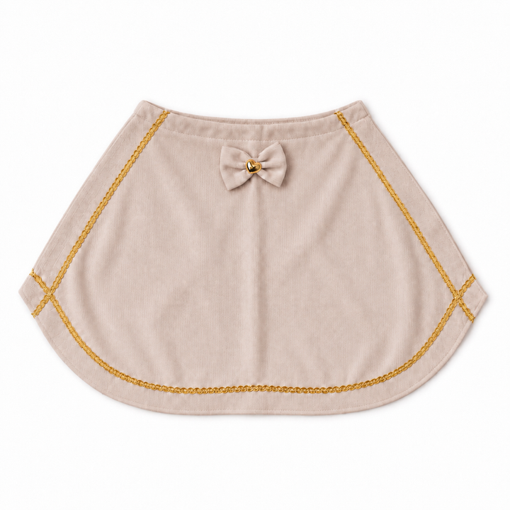 beige bietencape met strik van little mack