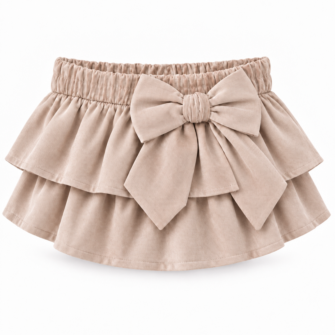 beige bloomer in rib stof met strik van little mack 