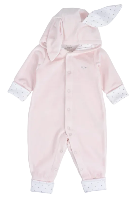 Livly Bunny Overall lichtroze met bunny oortjes
