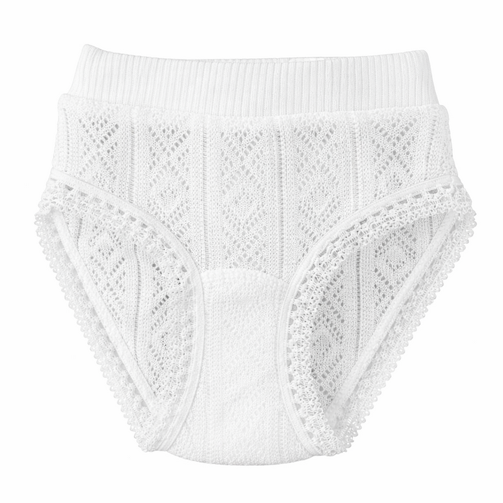 Perle gehaakt onderbroekje van katoen van het merk babidu in wit