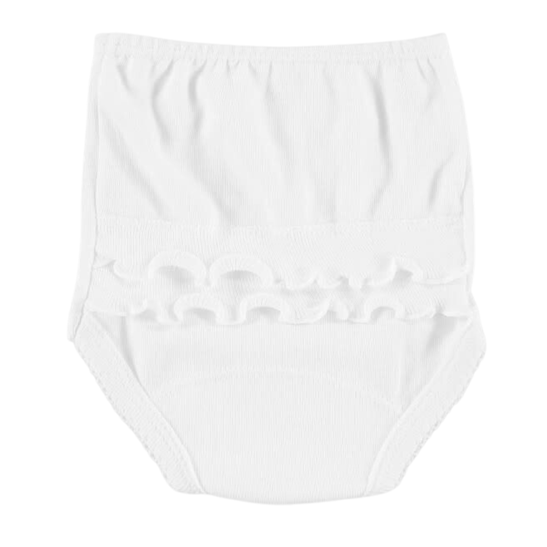 Wit luierbroekje met ruches van het merk Babidu