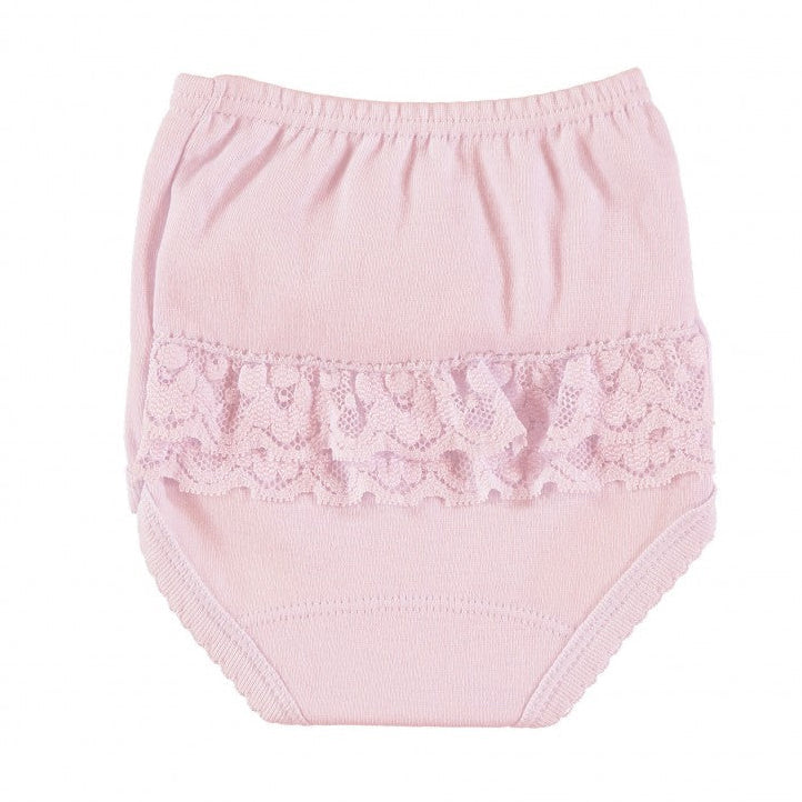 Luierbroekje met kanten ruches in lichtroze van babidu 