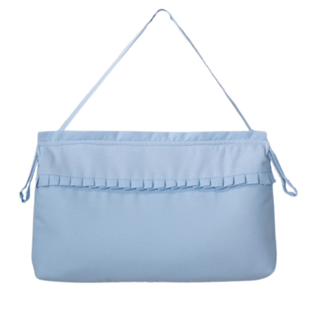 Lichtblauwe luiertas citybag in piqué lichtblauw stof