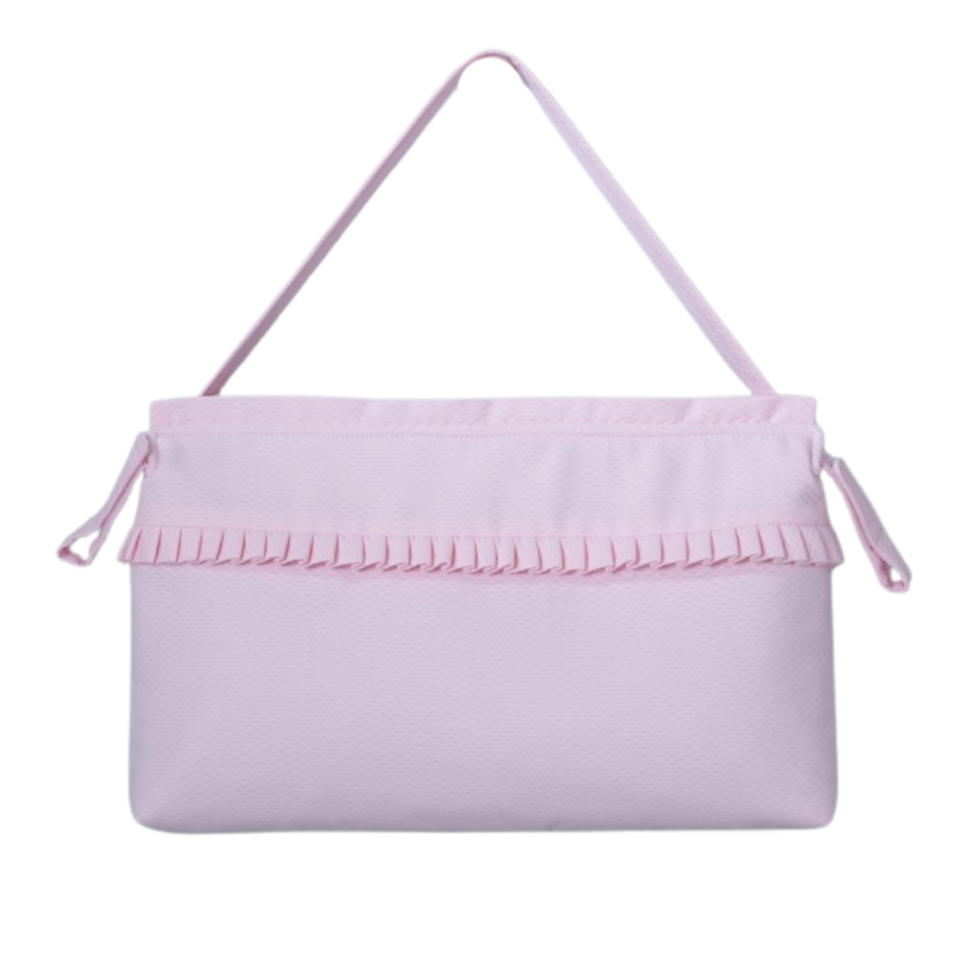 Lichtroze city bag, kleine luiertas in pique stof 