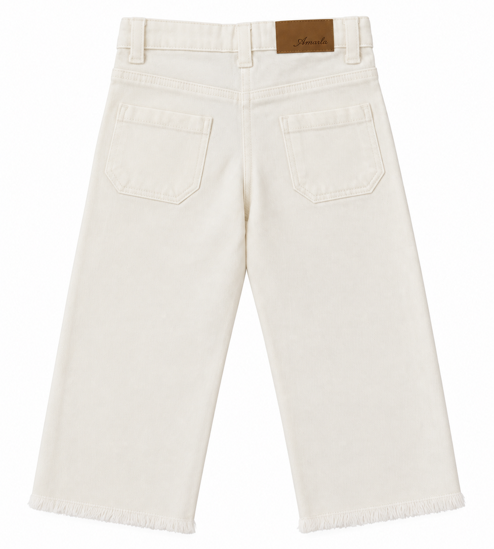 achterkant van stretch jeans in offwhite