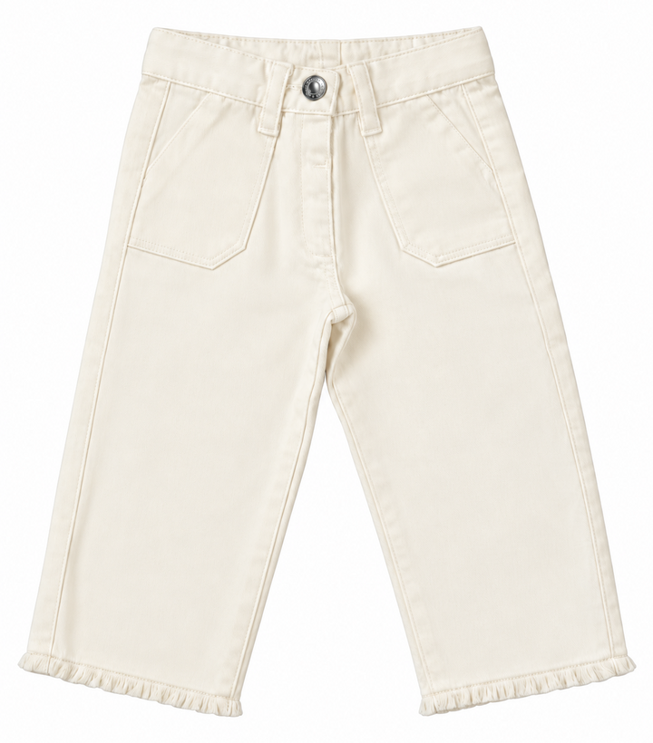 wide fit stretch jeans in offwhite
