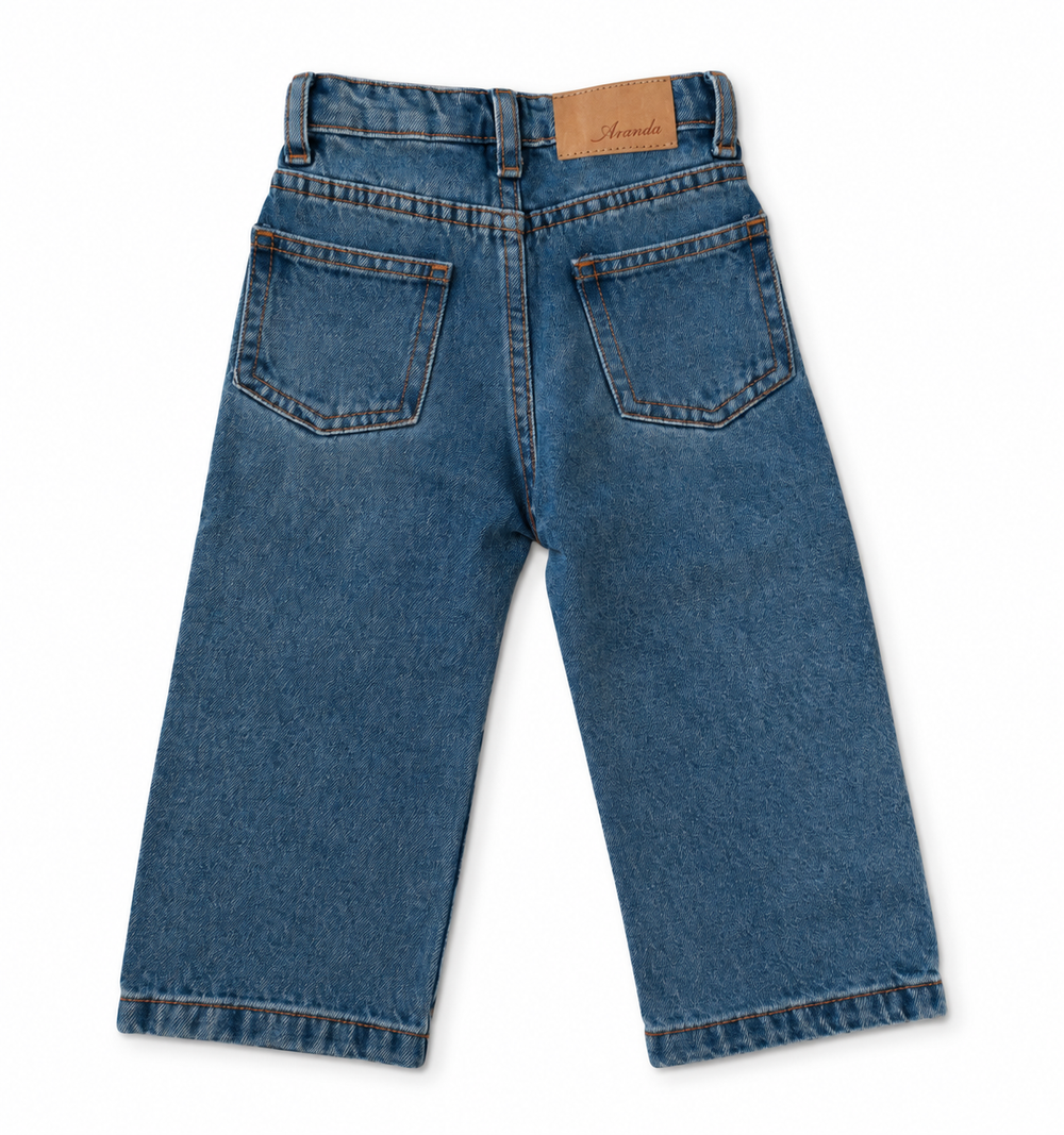 achterkant van wide fit jeans van Martin aranda