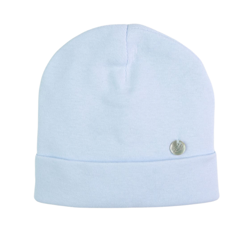 Lichtblauw basic mutsje van het merk Purete du Bebe