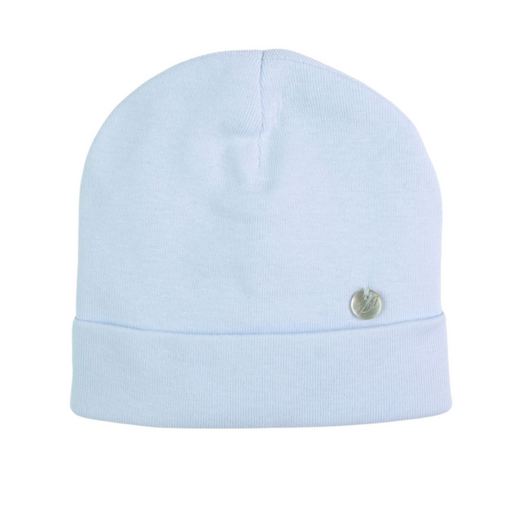 Lichtblauw basic mutsje van het merk Purete du Bebe