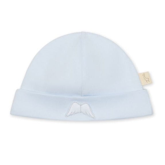 Babymutsje in lichtblauw katoen met vleugels van Baby Gi