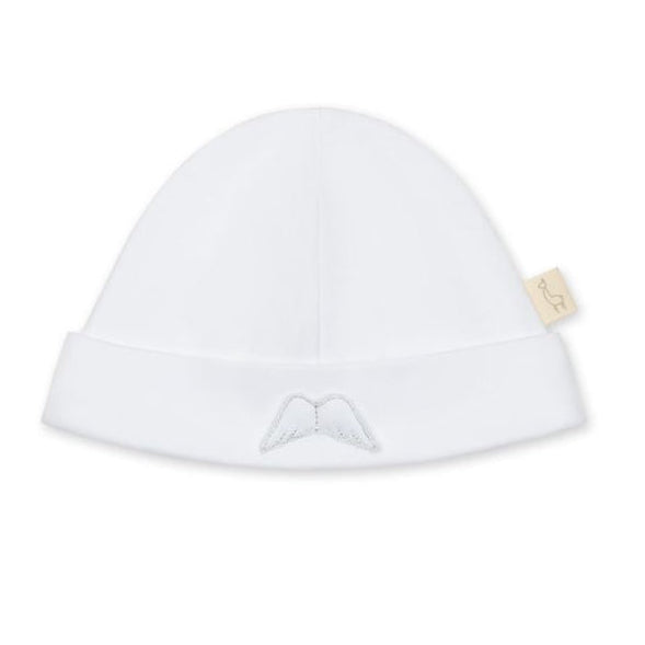 babymutsje in wit katoen met vleugels van Baby Gi