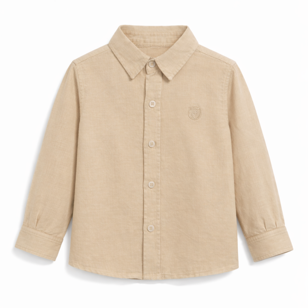 Luchtig linnen overhemd met Patachou logo voor jongens
