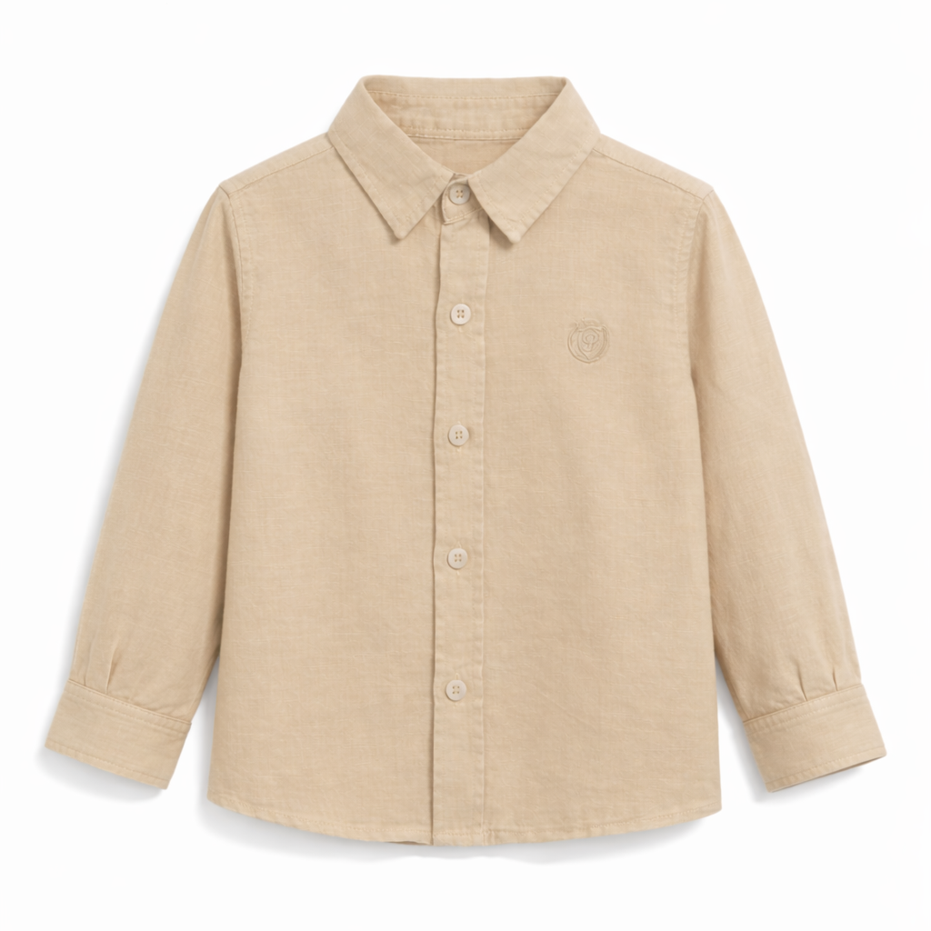 Luchtig linnen overhemd met Patachou logo voor jongens