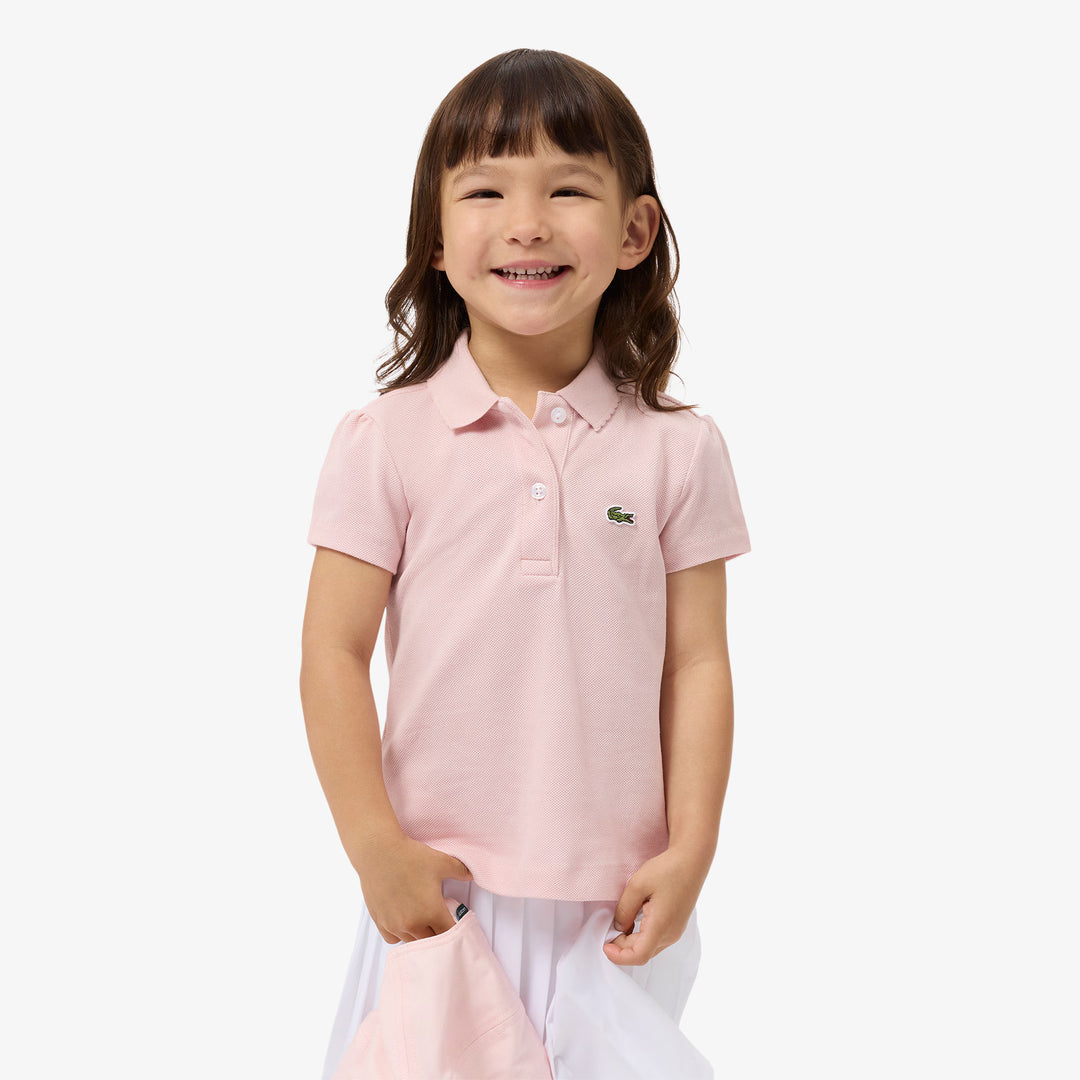 Meisjes polo met logo en contrastkraag – Lacoste