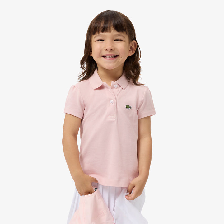 Meisjes polo met logo en contrastkraag – Lacoste