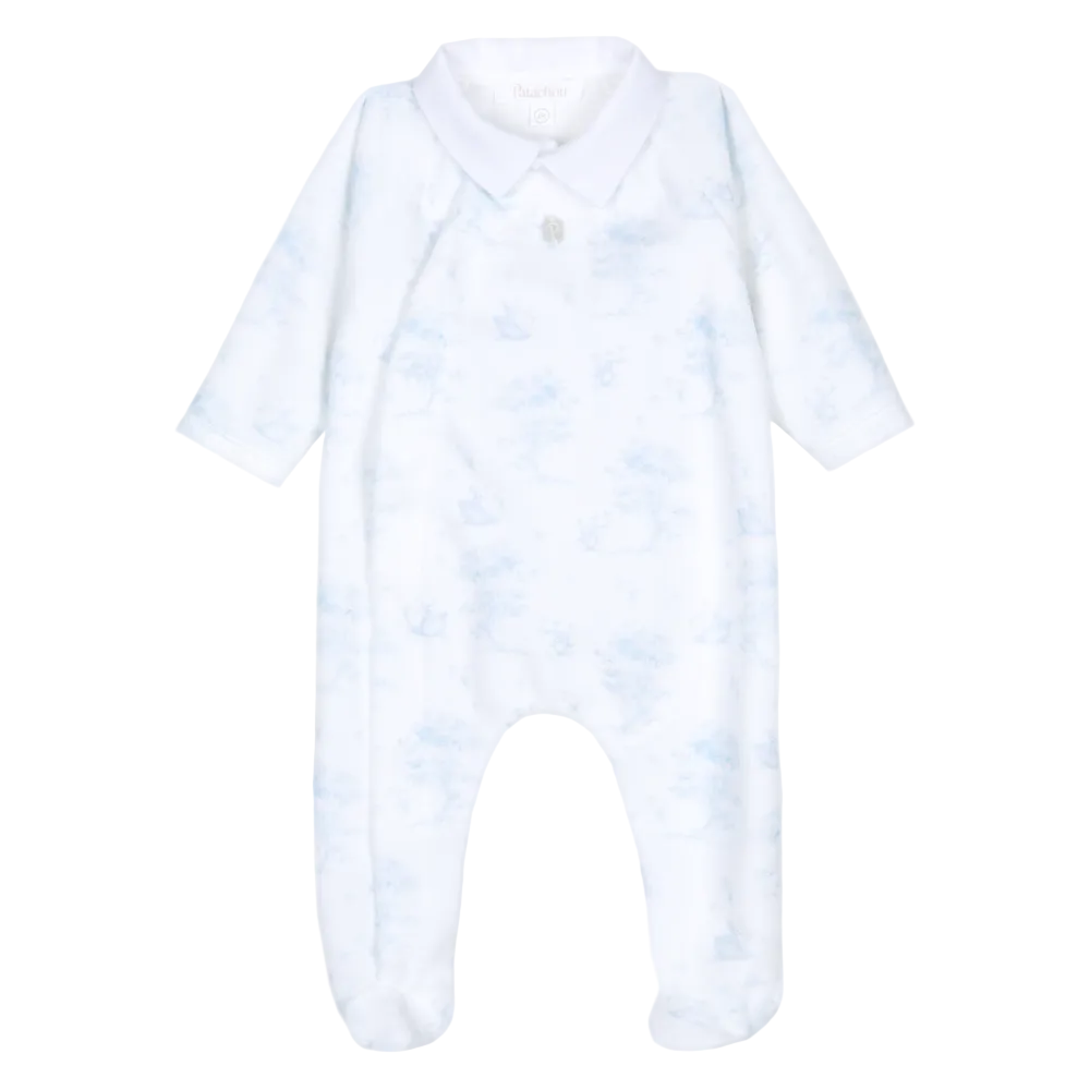 babypakje toile de jouy beren print van patachou in lichtblauw 