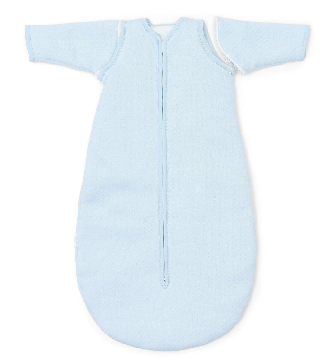 lichtblauwe jersey katoenen slaapzak met afritsbare mouwenpoetree kids