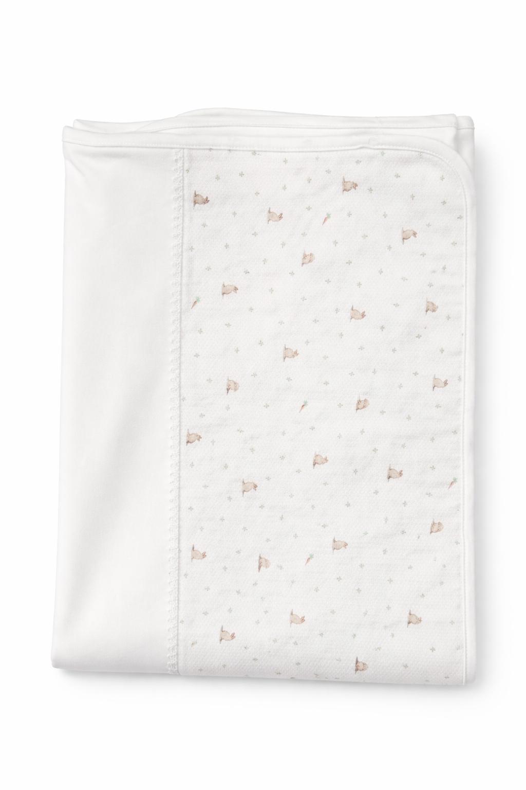 Pureté du Bébé babydeken wit met kleine konijntjes print
