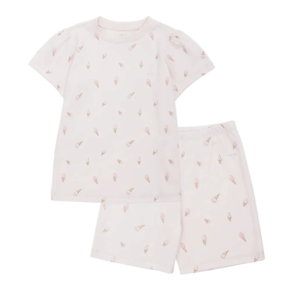 tweedelige livly pyjama met ijsjespint in lichtroze 